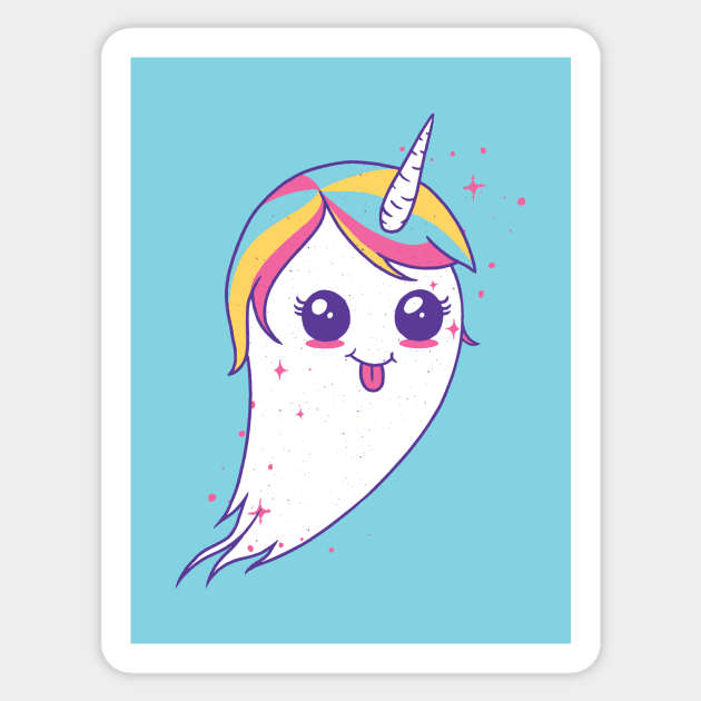 Unicorn Ghost Sticker by LR_Collections